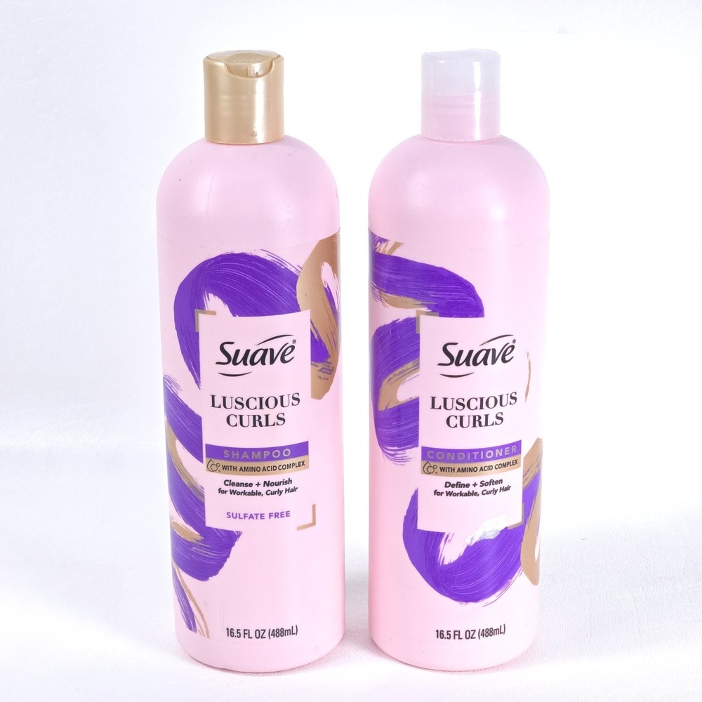 Suave LUSCIOUS CURLS Sulfate Free Shampoo & Conditioner Pack Amino Acids 16.5 oz
